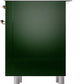 Ilve UP36FNMPEGP Nostalgie Ii 36 Inch Dual Fuel Natural Gas Freestanding Range In Emerald Green With Copper Trim