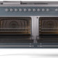 Ilve UP60FSNMPBGCLP Nostalgie Ii 60 Inch Dual Fuel Liquid Propane Freestanding Range In Blue Grey With Chrome Trim