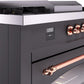 Ilve UP60FSNMPMGP Nostalgie Ii 60 Inch Dual Fuel Natural Gas Freestanding Range In Matte Graphite With Copper Trim