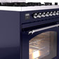 Ilve UP30NMPMBC Nostalgie Ii 30 Inch Dual Fuel Natural Gas Freestanding Range In Blue With Chrome Trim