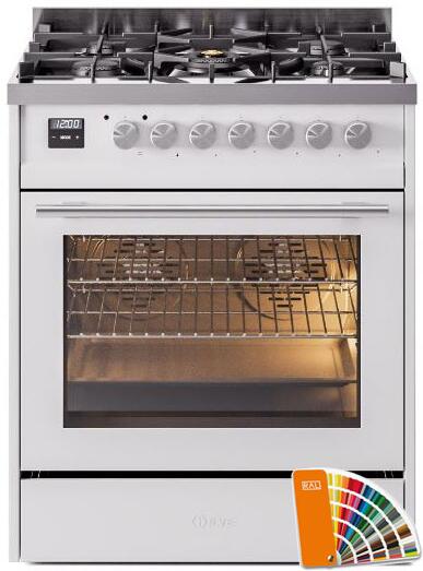 Ilve UP30WMPRA Professional Plus Ii 30 Inch Dual Fuel Natural Gas Freestanding Range In Ral Custom Color With Trim