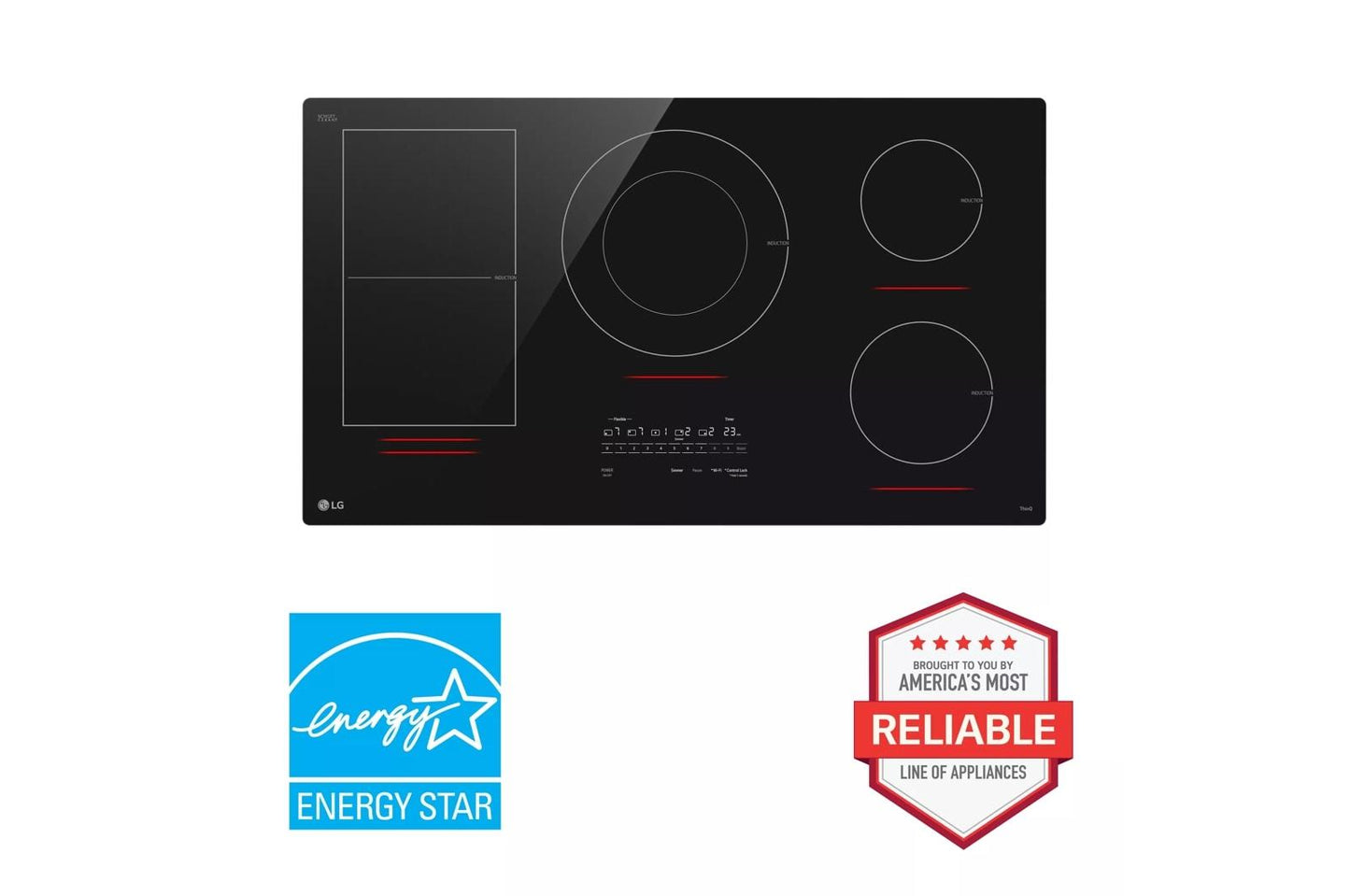 Lg CBIH3617BE 36" Smart Induction Cooktop With Ultraheat&#8482; 5.0Kw Element