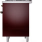 Ilve UPD40FNMPBUB Nostalgie Ii 40 Inch Dual Fuel Natural Gas Freestanding Range In Burgundy With Bronze Trim