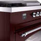 Ilve UP60FSNMPBUC Nostalgie Ii 60 Inch Dual Fuel Natural Gas Freestanding Range In Burgundy With Chrome Trim