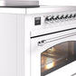 Ilve UPI366NMPWHC Nostalgie Ii 36 Inch Electric Freestanding Range In White With Chrome Trim