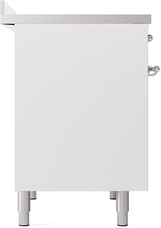 Ilve UPDI406NMPWHC Nostalgie Ii 40 Inch Electric Freestanding Range In White With Chrome Trim