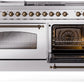 Ilve UP60FSNMPSSB Nostalgie Ii 60 Inch Dual Fuel Natural Gas Freestanding Range In Stainless Steel With Bronze Trim