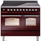 Ilve UPDI406NMPBUC Nostalgie Ii 40 Inch Electric Freestanding Range In Burgundy With Chrome Trim