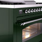 Ilve UP36FNMPEGCLP Nostalgie Ii 36 Inch Dual Fuel Liquid Propane Freestanding Range In Emerald Green With Chrome Trim