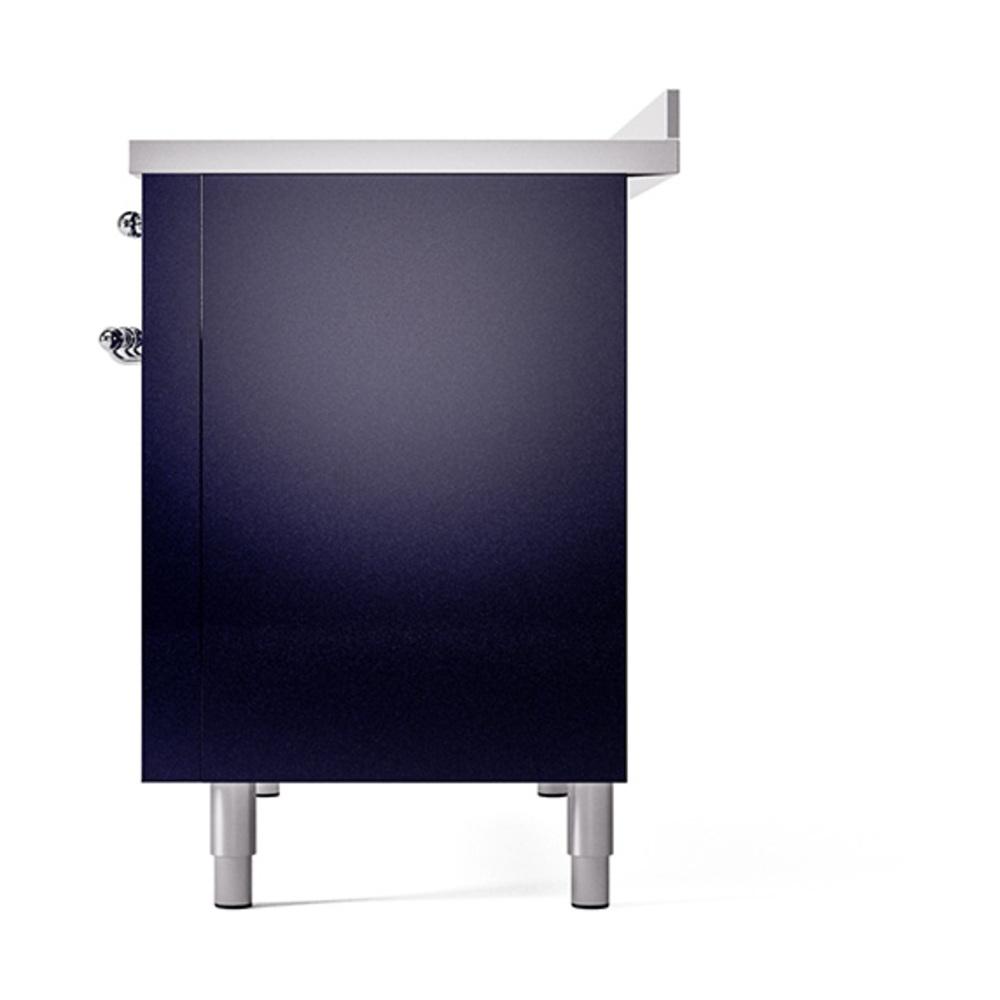 Ilve UNI486QNMPMBC Ilve Uni486Qnmpmbc Nostalgie Ii Noblesse 48" Induction Range (Solid Door, Midnight Blue, Chrome)