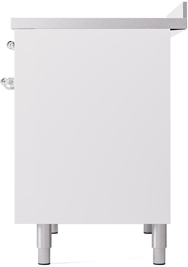 Ilve UPDI406NMPWHC Nostalgie Ii 40 Inch Electric Freestanding Range In White With Chrome Trim