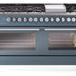 Ilve UP60FWMPBG Professional Plus Ii 60 Inch Dual Fuel Natural Gas Freestanding Range In Blue Grey With Trim