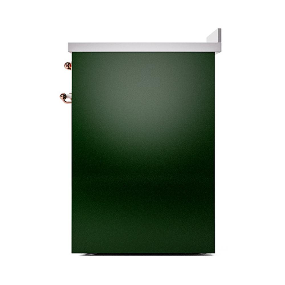 Ilve UNI304QNMPEGP Ilve Uni304Qnmpegp Nostalgie Ii Noblesse 30" Induction Range (Solid Door, Emerald Green, Copper)