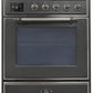 Ilve UM30DNE3MGCLP Majestic Ii 30 Inch Dual Fuel Liquid Propane Freestanding Range In Matte Graphite With Chrome Trim