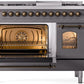 Ilve UP48FNMPMGBLP Nostalgie Ii 48 Inch Dual Fuel Liquid Propane Freestanding Range In Matte Graphite With Bronze Trim