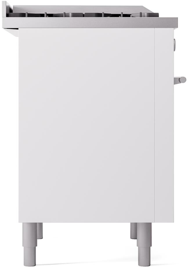 Ilve UP36FWMPWHLP Professional Plus Ii 36 Inch Dual Fuel Liquid Propane Freestanding Range In White With Trim