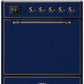 Ilve UMI30QNE3MBB Majestic Ii 30 Inch Electric Freestanding Range In Blue With Bronze Trim