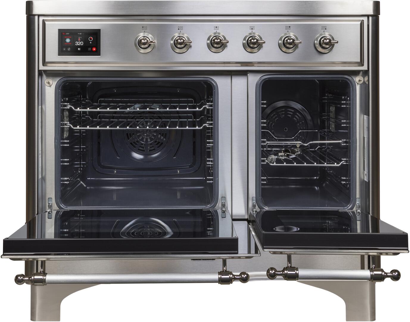 Ilve UMDI10NS3SSC Majestic Ii 40 Inch Electric Freestanding Range In Stainless Steel With Chrome Trim