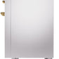 Ilve UPI486NMPSSG Nostalgie Ii 48 Inch Electric Freestanding Range In Stainless Steel With Brass Trim