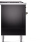 Ilve UP60FSNMPBKB Nostalgie Ii 60 Inch Dual Fuel Natural Gas Freestanding Range In Glossy Black With Bronze Trim