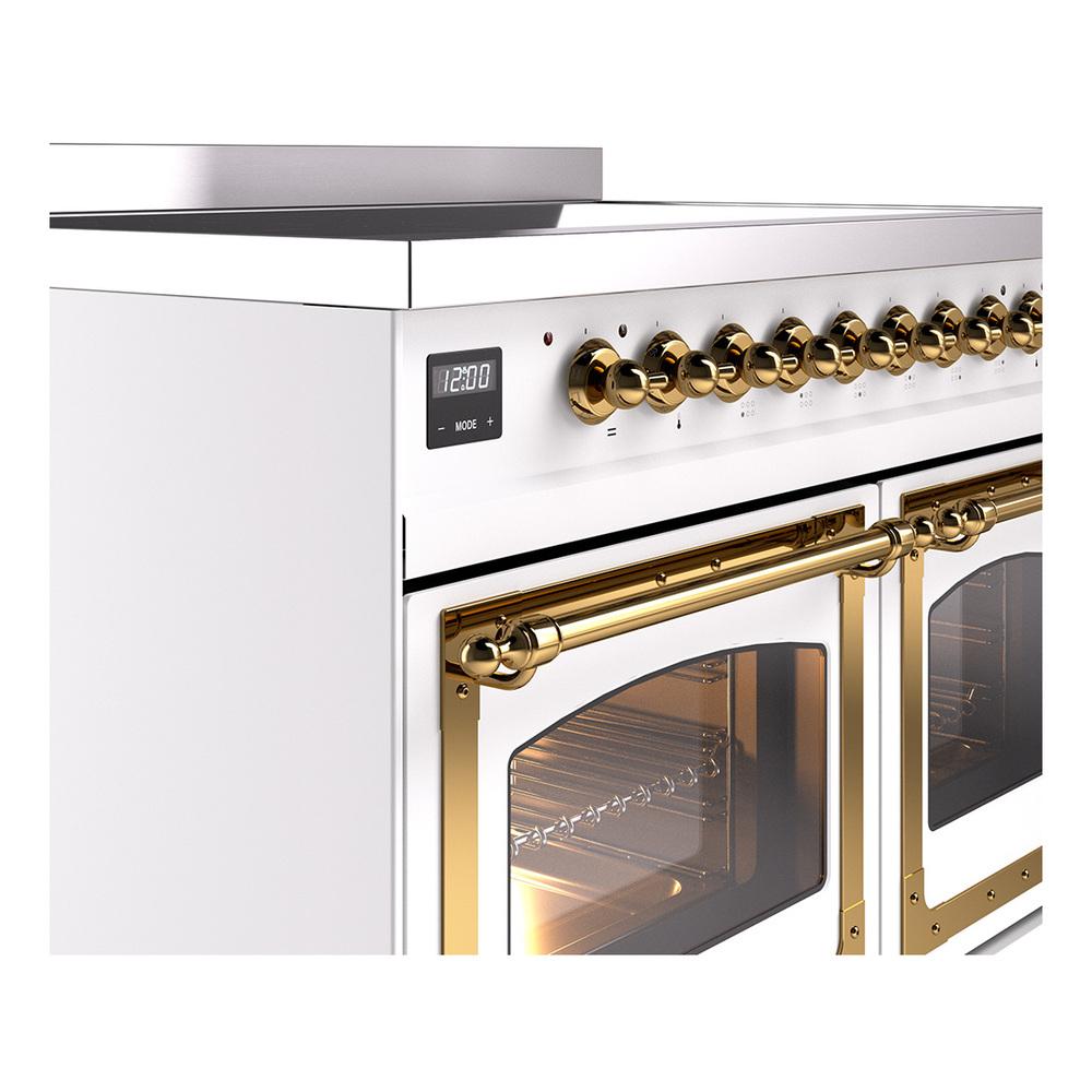 Ilve UNDI406NMPWHG Ilve Undi406Nmpwhg Nostalgie Ii Noblesse 40" Induction Range (Triple Glass Door, White, Brass)