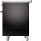 Ilve UPDI406NMPBKC Nostalgie Ii 40 Inch Electric Freestanding Range In Glossy Black With Chrome Trim