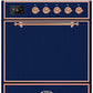 Ilve UM30DQNE3MBPLP Majestic Ii 30 Inch Dual Fuel Liquid Propane Freestanding Range In Blue With Copper Trim