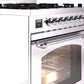 Ilve UP30NMPSSC Nostalgie Ii 30 Inch Dual Fuel Natural Gas Freestanding Range In Stainless Steel With Chrome Trim