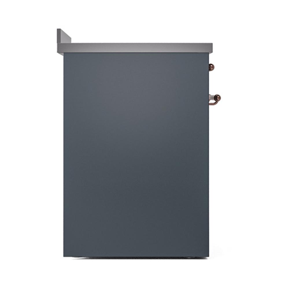 Ilve UNI304QNMPBGP Ilve Uni304Qnmpbgp Nostalgie Ii Noblesse 30" Induction Range (Solid Door, Blue Grey, Copper)