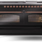 Ilve UP60FNMPBKPLP Nostalgie Ii 60 Inch Dual Fuel Liquid Propane Freestanding Range In Glossy Black With Copper Trim