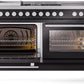 Ilve UP60FSWMPBKLP Professional Plus Ii 60 Inch Dual Fuel Liquid Propane Freestanding Range In Glossy Black With Trim