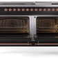 Ilve UP60FNMPBKPLP Nostalgie Ii 60 Inch Dual Fuel Liquid Propane Freestanding Range In Glossy Black With Copper Trim