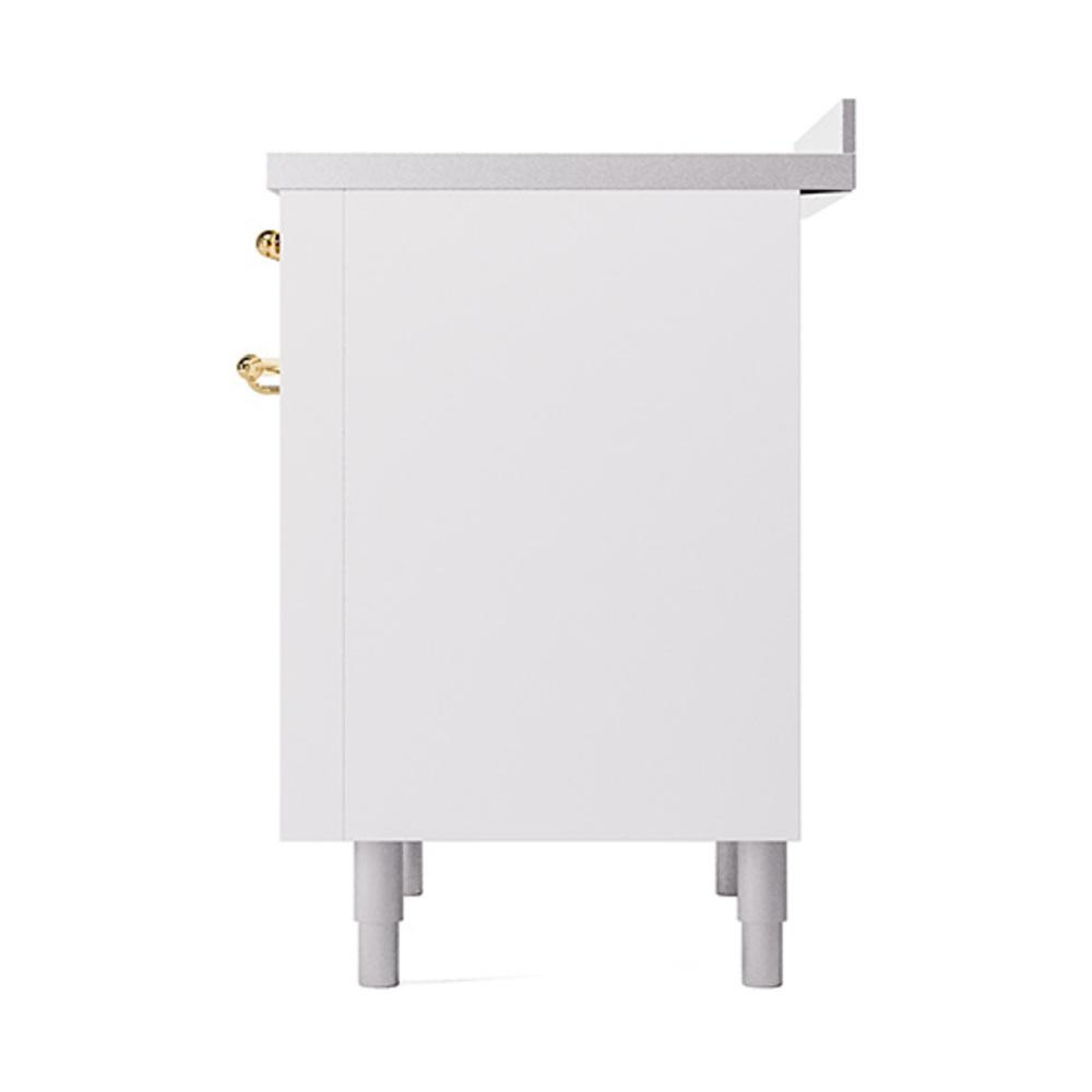 Ilve UNI366QNMPWHG Ilve Uni366Qnmpwhg Nostalgie Ii Noblesse 36" Induction Range (Solid Door, White, Brass)