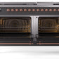 Ilve UP60FNMPMGP Nostalgie Ii 60 Inch Dual Fuel Natural Gas Freestanding Range In Matte Graphite With Copper Trim