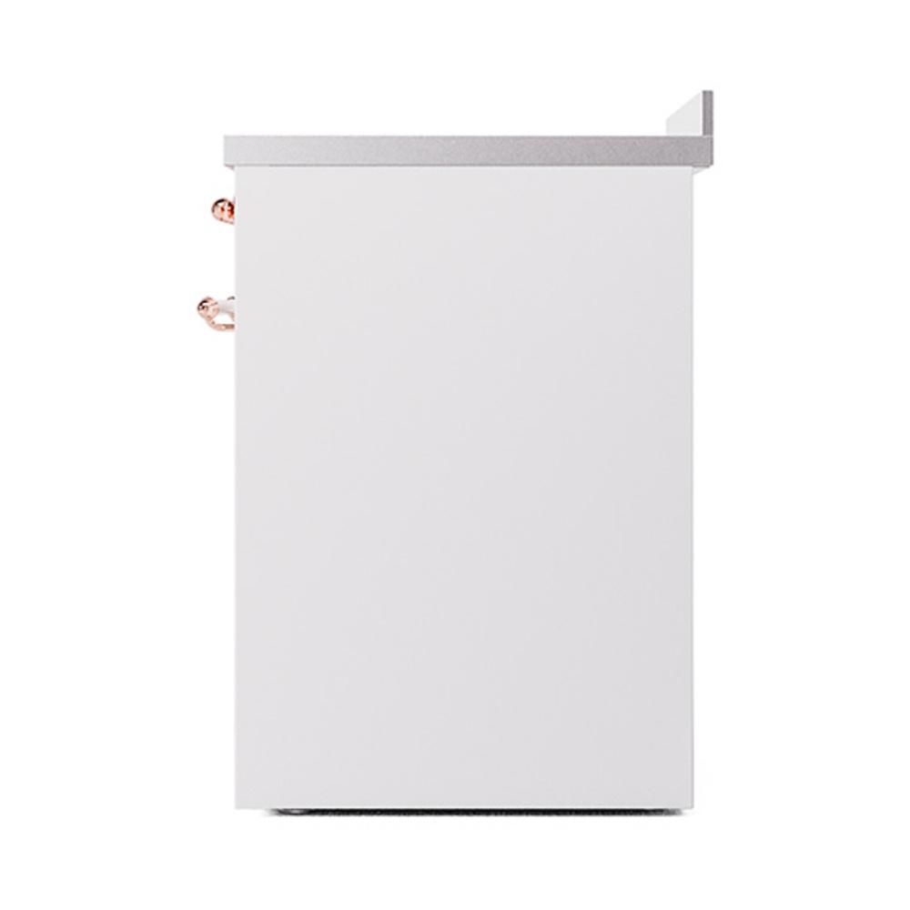 Ilve UNI304QNMPWHP Ilve Uni304Qnmpwhp Nostalgie Ii Noblesse 30" Induction Range (Solid Door, White, Copper)