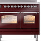 Ilve UPDI406NMPBUC Nostalgie Ii 40 Inch Electric Freestanding Range In Burgundy With Chrome Trim