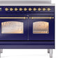 Ilve UPDI406NMPMBG Nostalgie Ii 40 Inch Electric Freestanding Range In Blue With Brass Trim