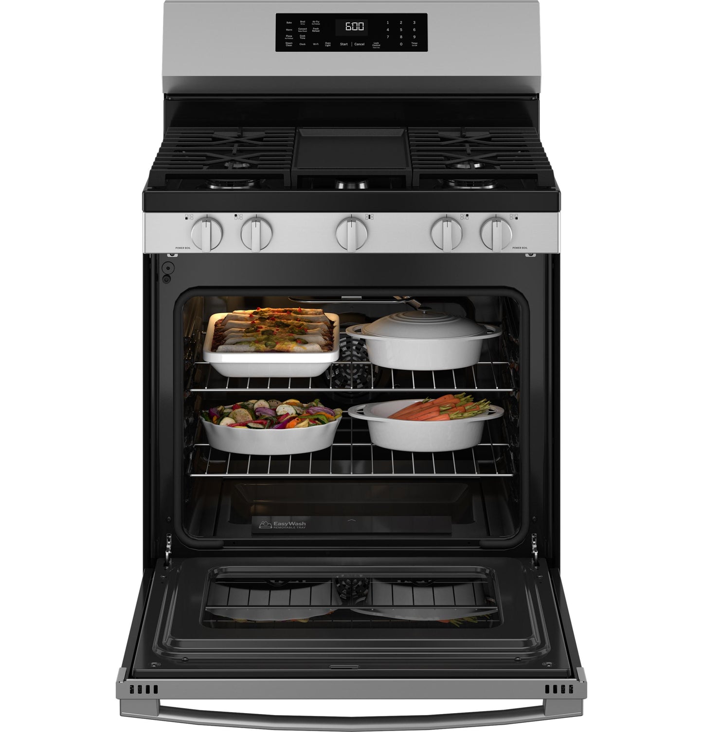 Ge Appliances GGF600AVSS Ge® 30" Free-Standing Gas Convection Range With No Preheat Air Fry And Easywash&#8482; Oven Tray