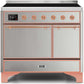 Ilve UMDI10QNS3SSP Majestic Ii 40 Inch Electric Freestanding Range In Stainless Steel With Copper Trim