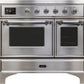 Ilve UMDI10NS3SSC Majestic Ii 40 Inch Electric Freestanding Range In Stainless Steel With Chrome Trim