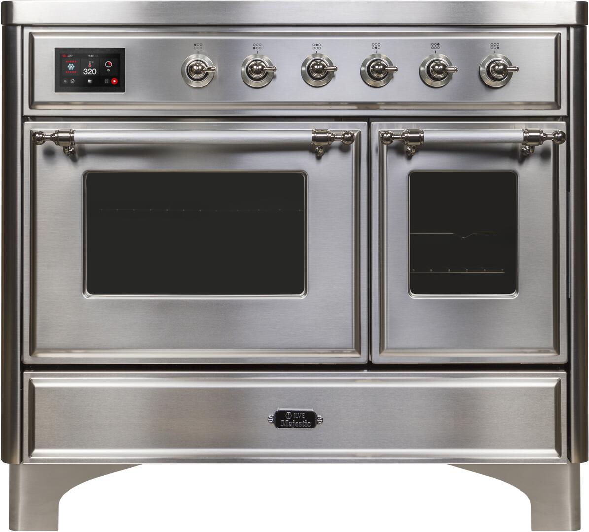 Ilve UMDI10NS3SSC Majestic Ii 40 Inch Electric Freestanding Range In Stainless Steel With Chrome Trim