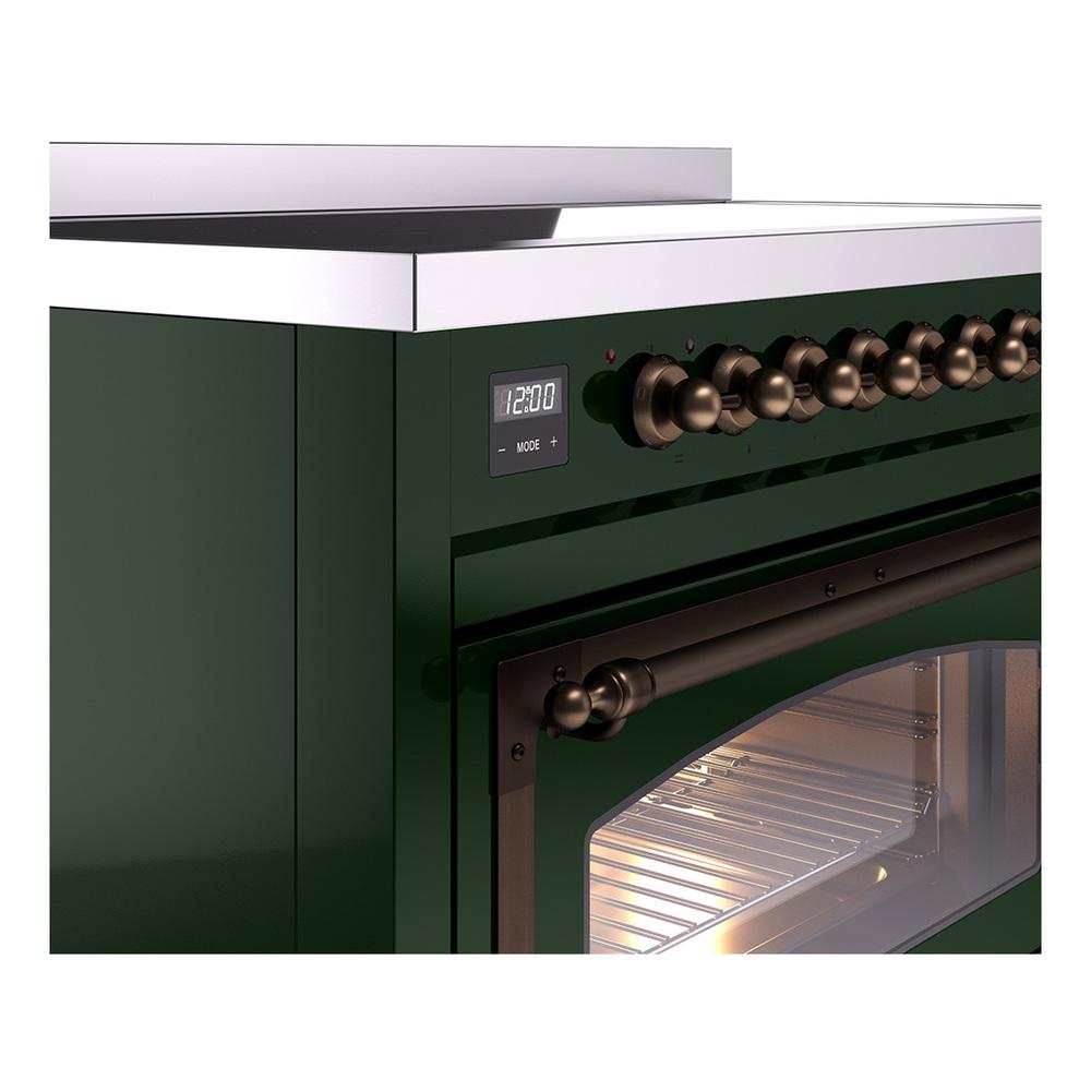 Ilve UNI486NMPEGB Ilve Uni486Nmpegb Nostalgie Ii Noblesse 48" Induction Range (Triple Glass Door, Emerald Green, Burnished)