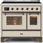 Ilve UMDI10NS3AWB Majestic Ii 40 Inch Electric Freestanding Range In Antique White With Bronze Trim