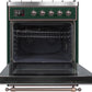 Ilve UM30DNE3EGBLP Majestic Ii 30 Inch Dual Fuel Liquid Propane Freestanding Range In Emerald Green With Bronze Trim