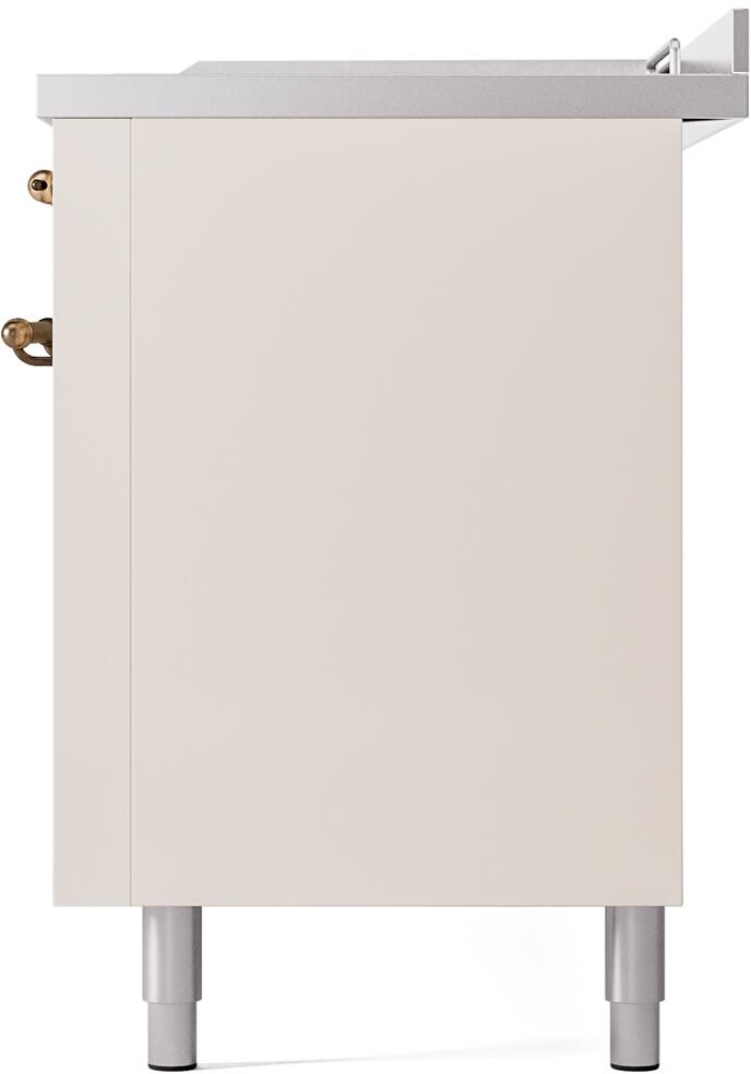 Ilve UP60FSNMPAWB Nostalgie Ii 60 Inch Dual Fuel Natural Gas Freestanding Range In Antique White With Bronze Trim