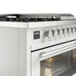 Ilve UP48FSWMPWHLP Professional Plus Ii 48 Inch Dual Fuel Liquid Propane Freestanding Range In White With Trim