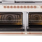 Ilve UP60FSNMPAWP Nostalgie Ii 60 Inch Dual Fuel Natural Gas Freestanding Range In Antique White With Copper Trim