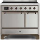 Ilve UMDI10QNS3SSB Majestic Ii 40 Inch Electric Freestanding Range In Stainless Steel With Bronze Trim