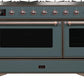 Ilve UM12FDNS3BGBLP Majestic Ii 48 Inch Dual Fuel Liquid Propane Freestanding Range In Blue Grey With Bronze Trim