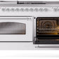 Ilve UP60FSNMPWHC Nostalgie Ii 60 Inch Dual Fuel Natural Gas Freestanding Range In White With Chrome Trim